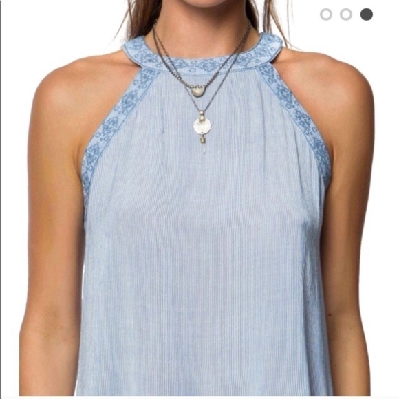 O’Neill Lindsay Chambray Embroidered Tank Top - XS - Picture 2 of 15